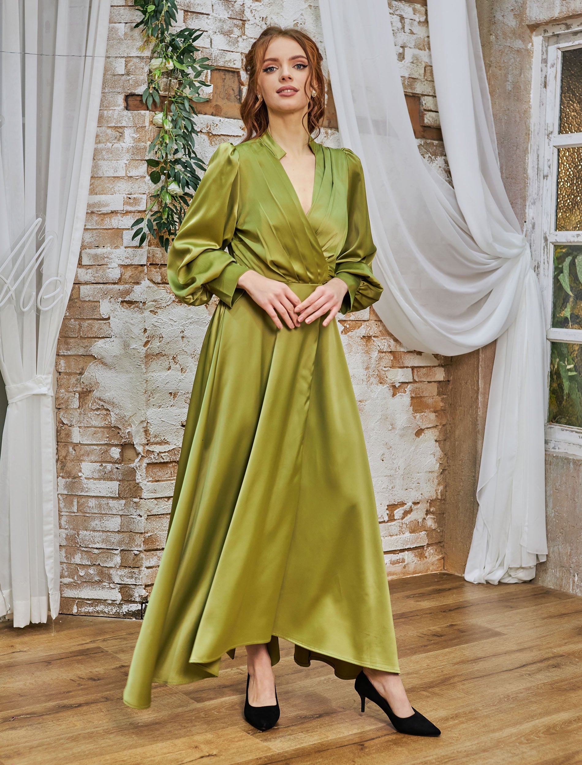 فستان ايسل اخضر فاتح