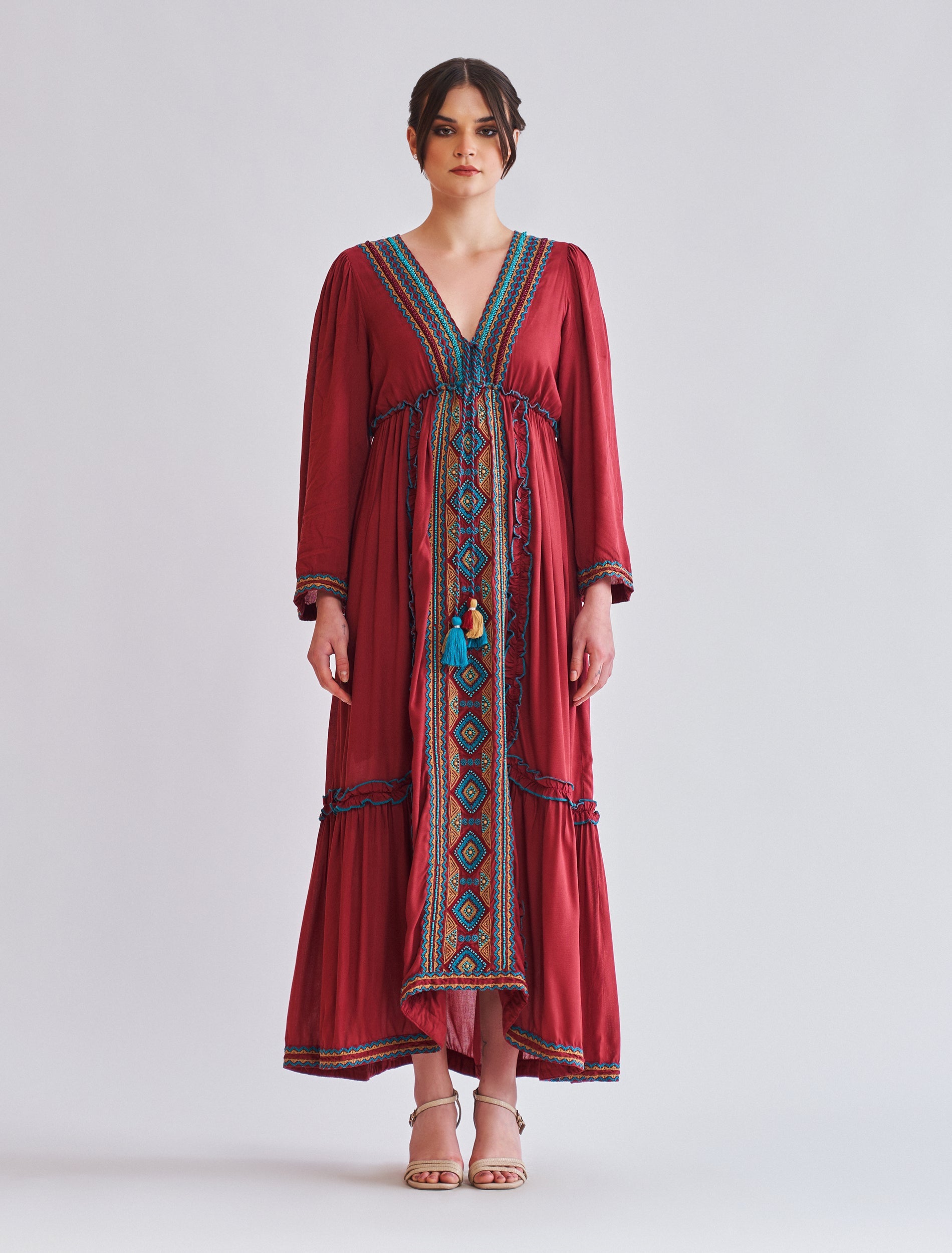 فستان ميرال عنابي