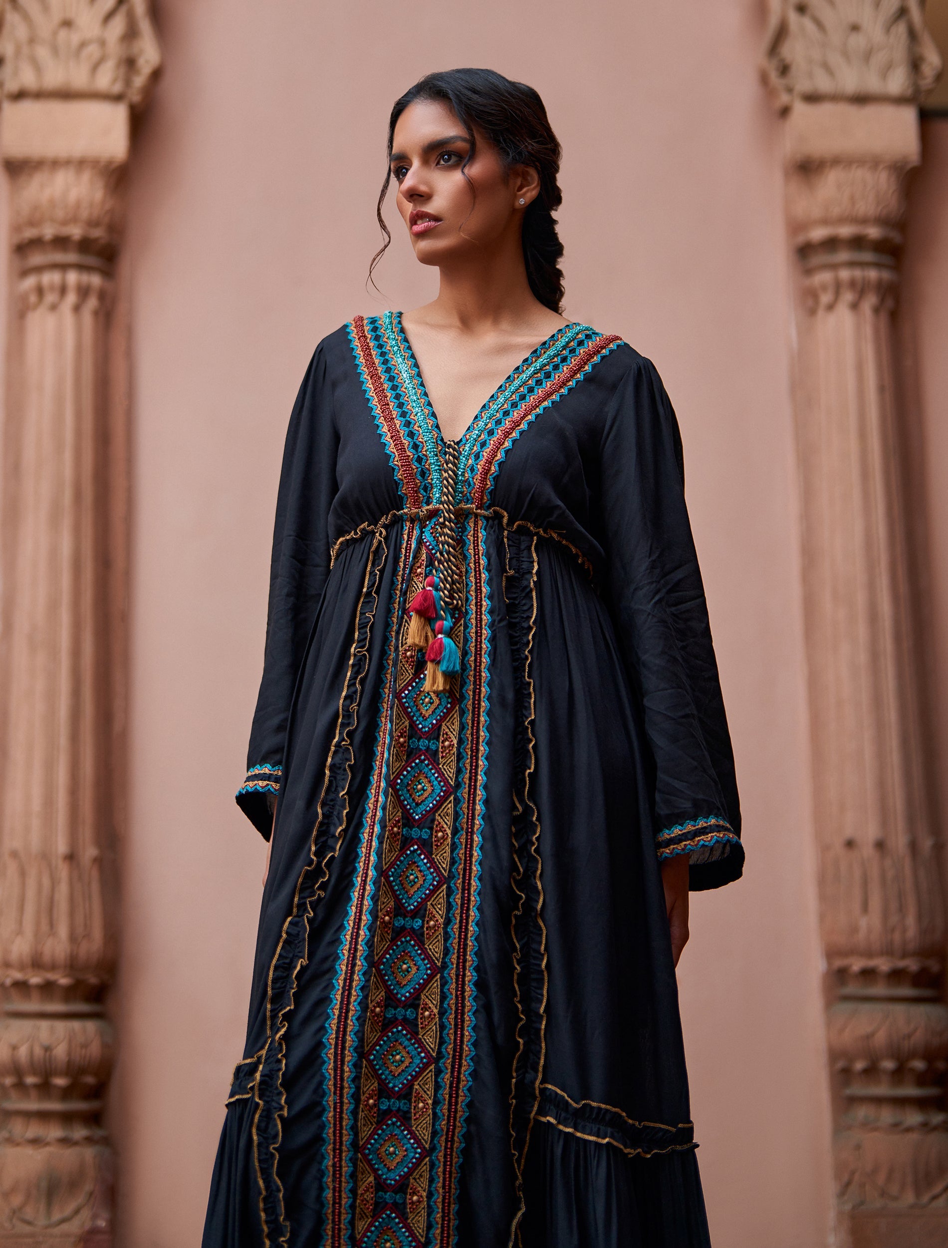 فستان ميرال عنابي