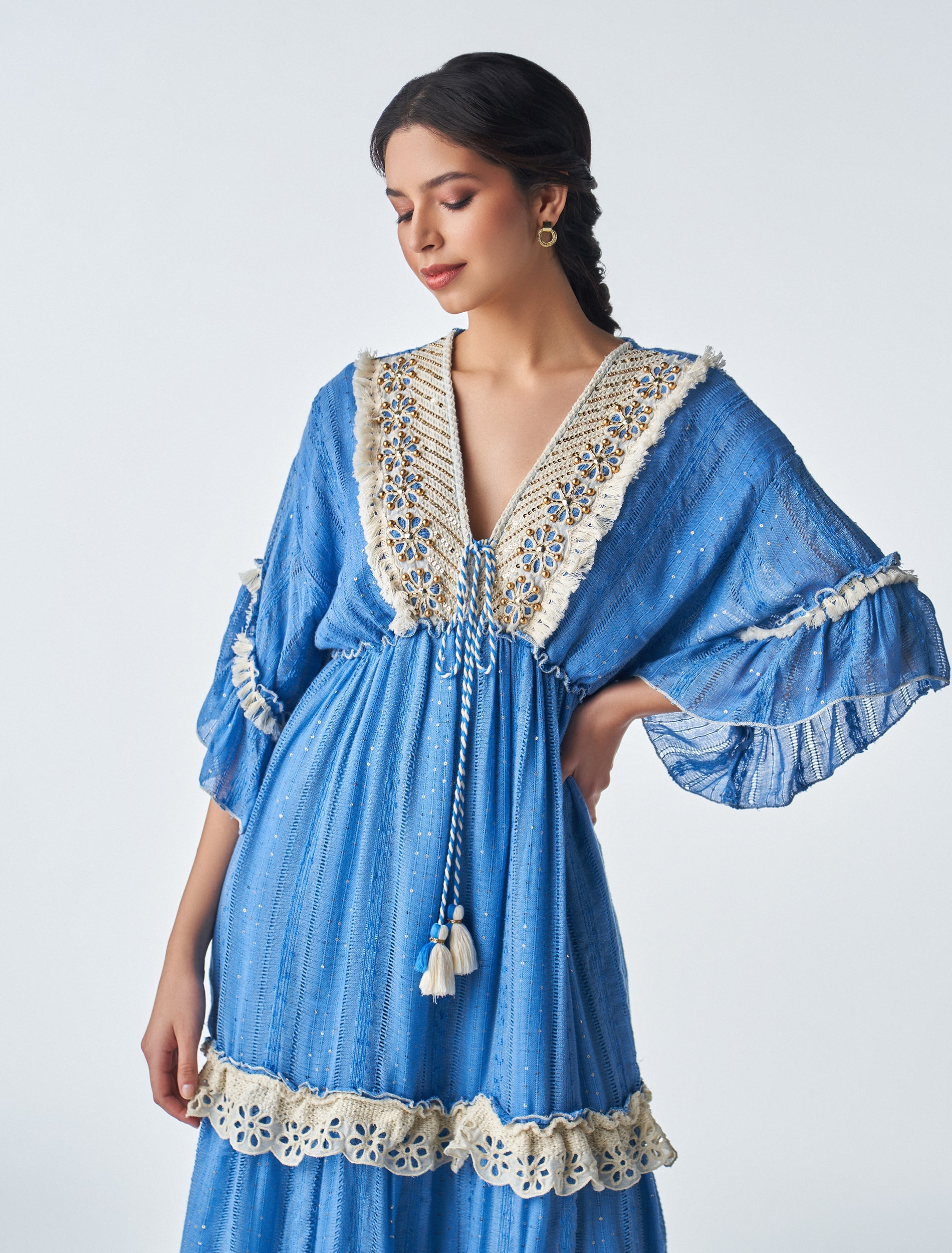 فستان جرس فيروزي