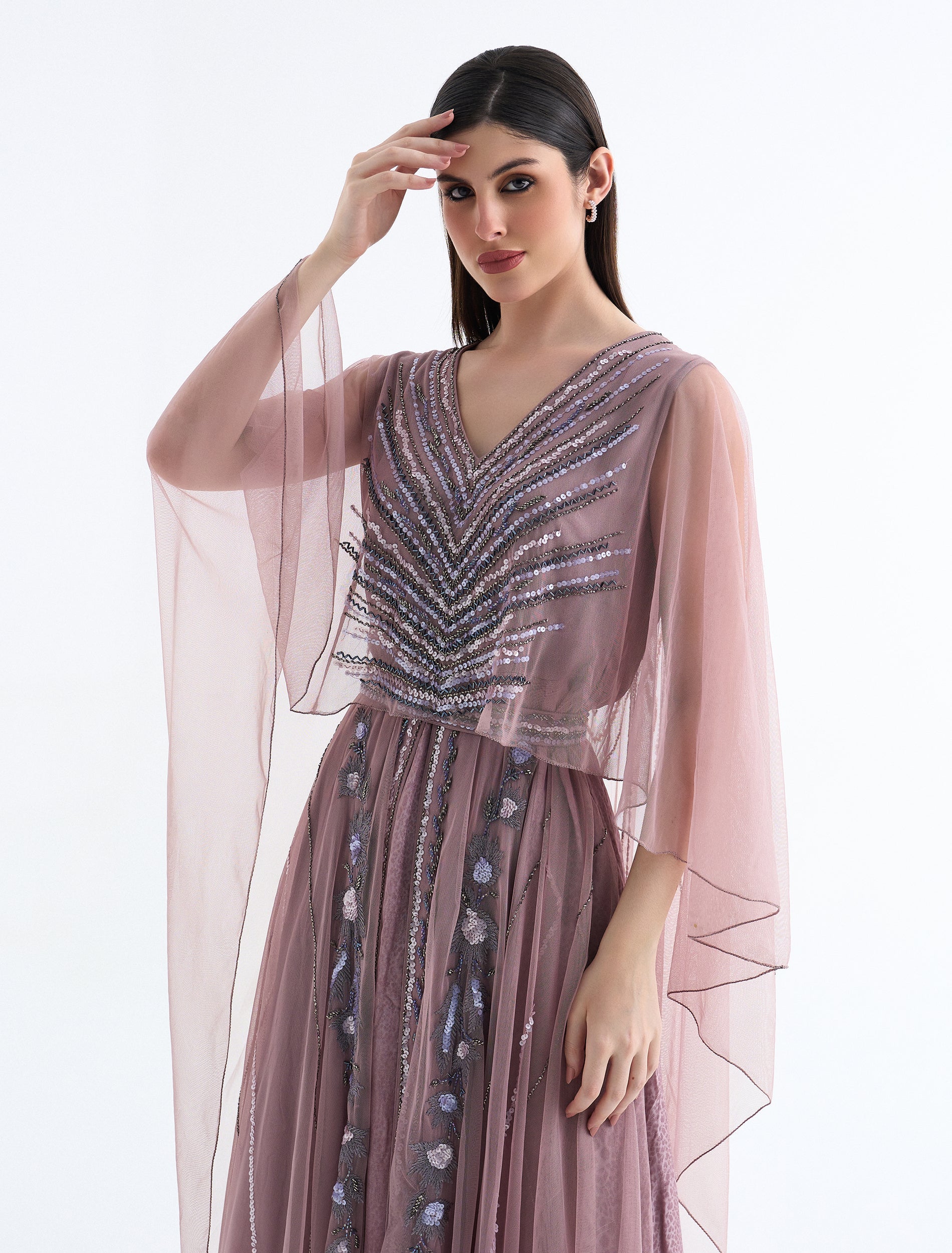 Shalky | Long Dress with Stunning Hand Embroidery for Evenings