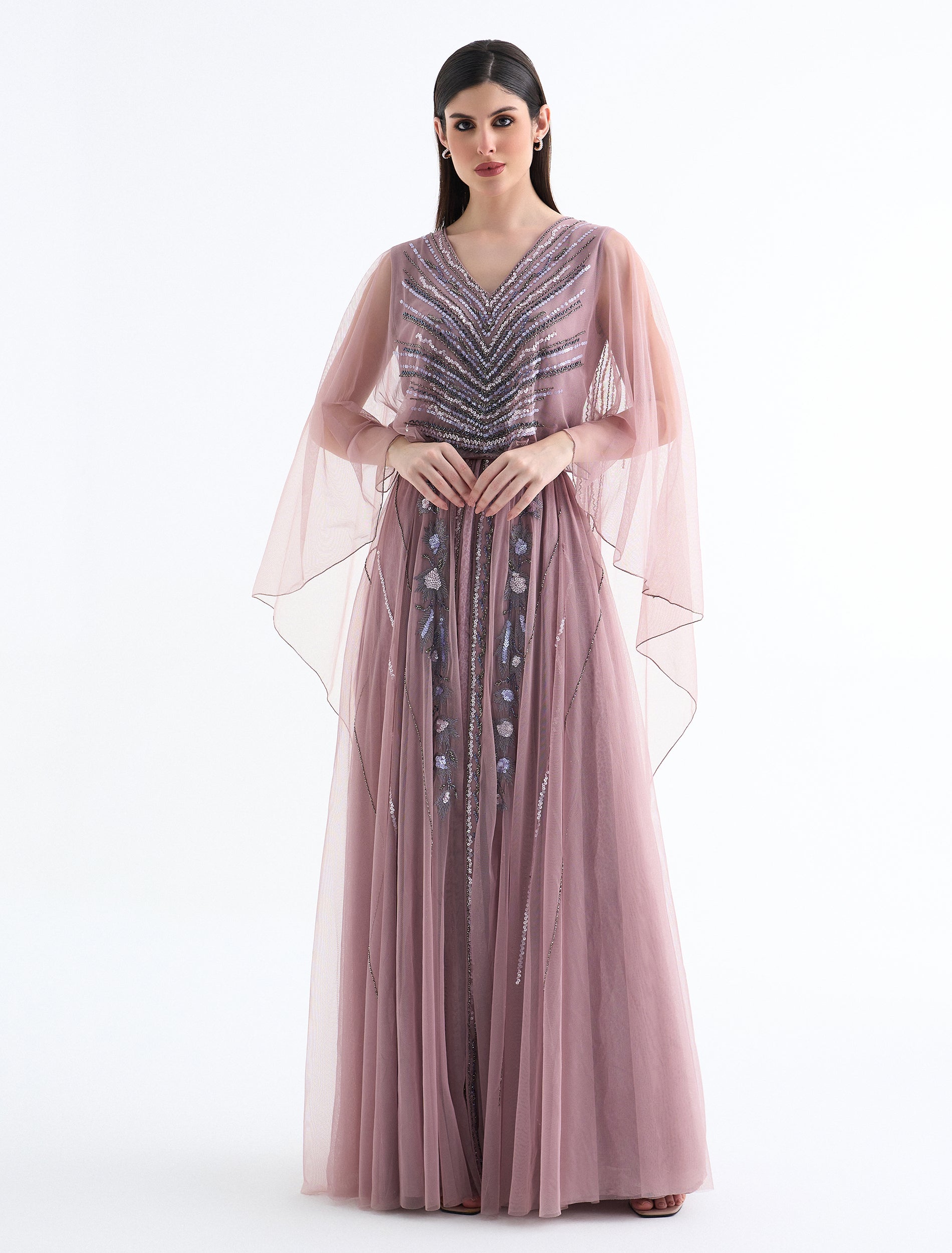 Shalky | Long Dress with Stunning Hand Embroidery for Evenings
