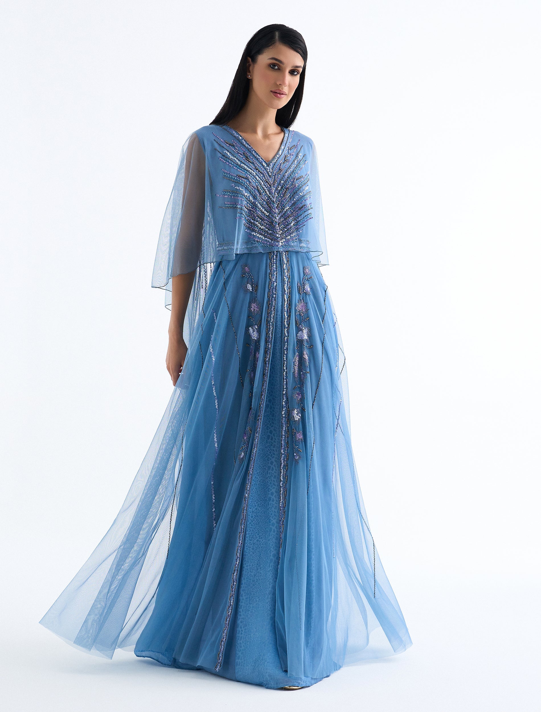 Shalky | Long Dress with Stunning Hand Embroidery for Evenings