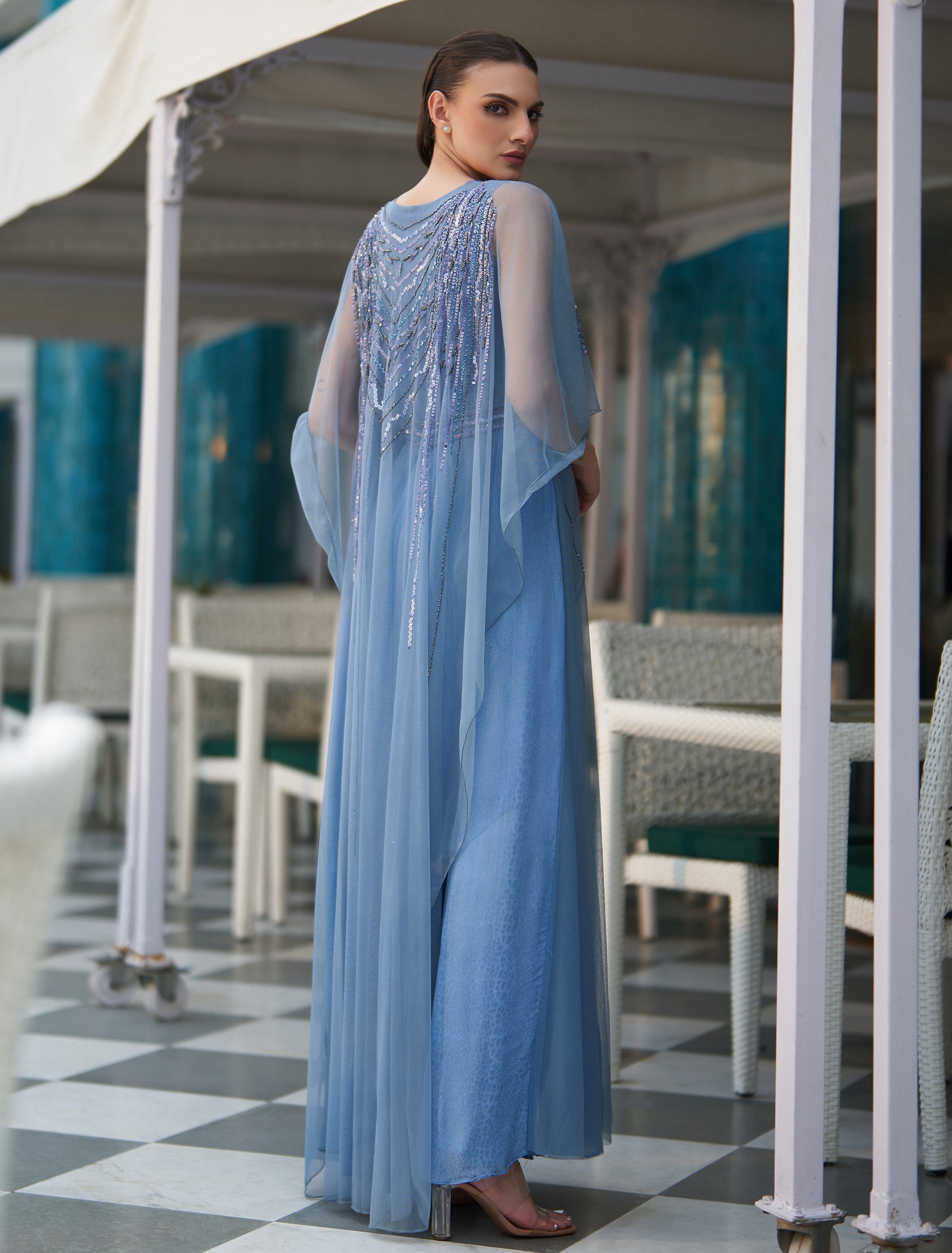 Shalky | Long Dress with Stunning Hand Embroidery for Evenings