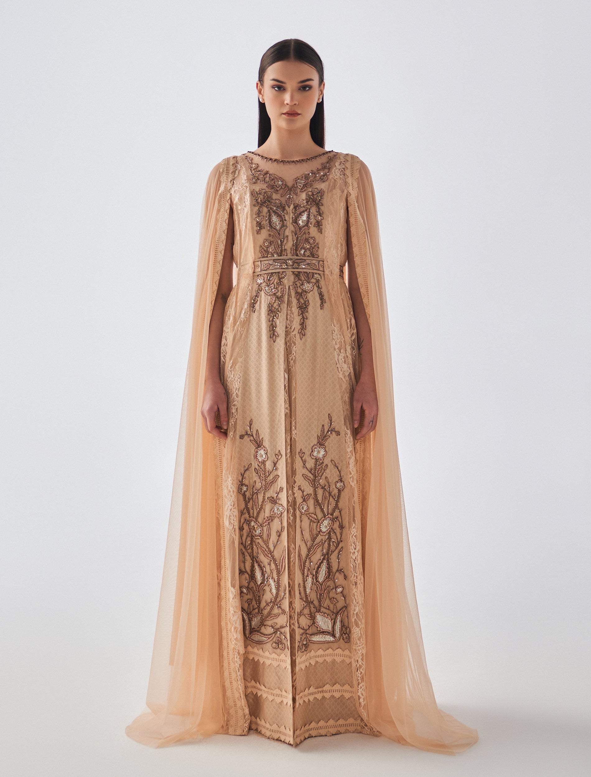 Shalky | Canel Dress-Beige Evening Dress