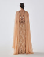 Shalky | Canel Dress-Beige Evening Dress