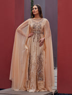 Shalky | Canel Dress-Beige Evening Dress