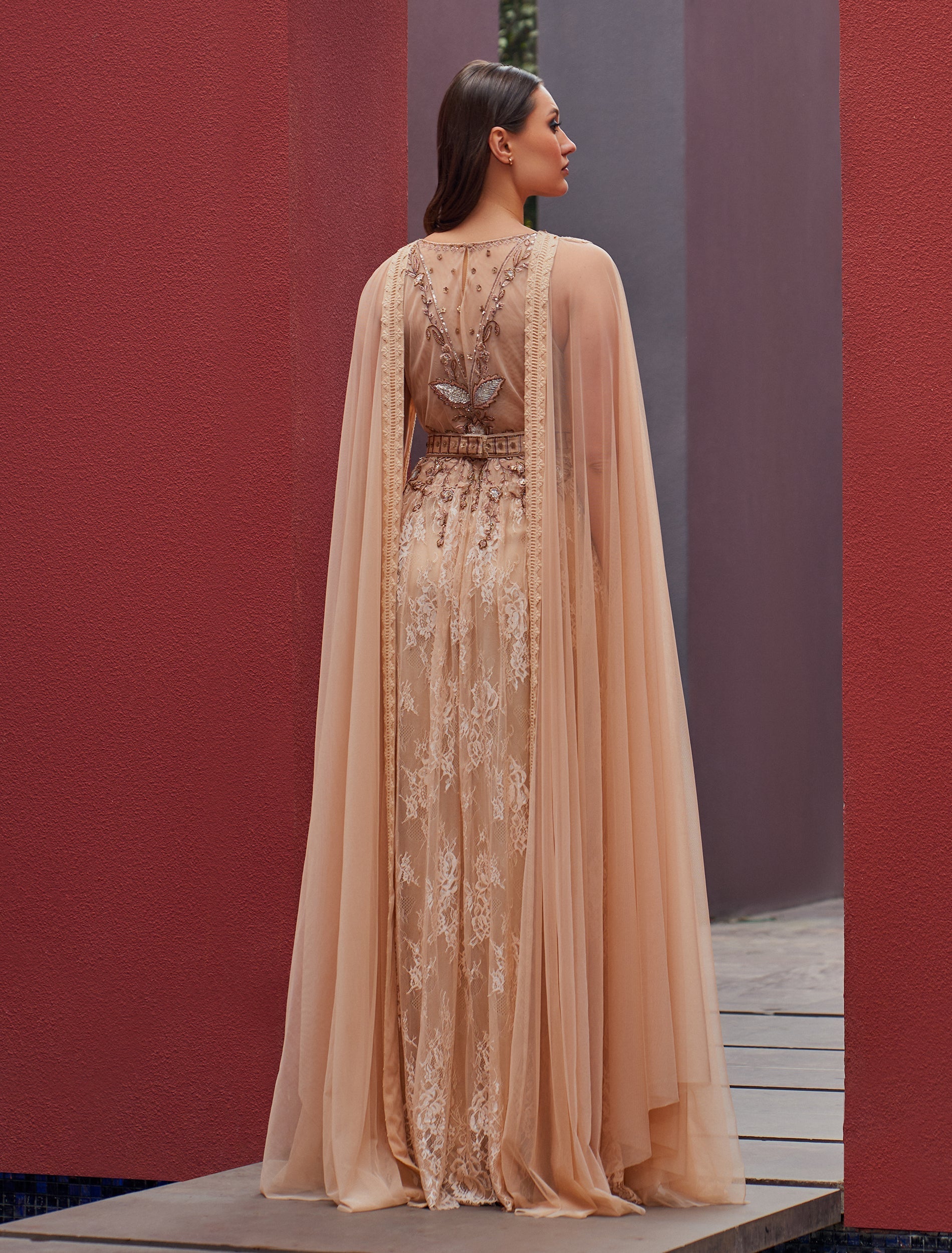 Shalky | Canel Dress-Beige Evening Dress