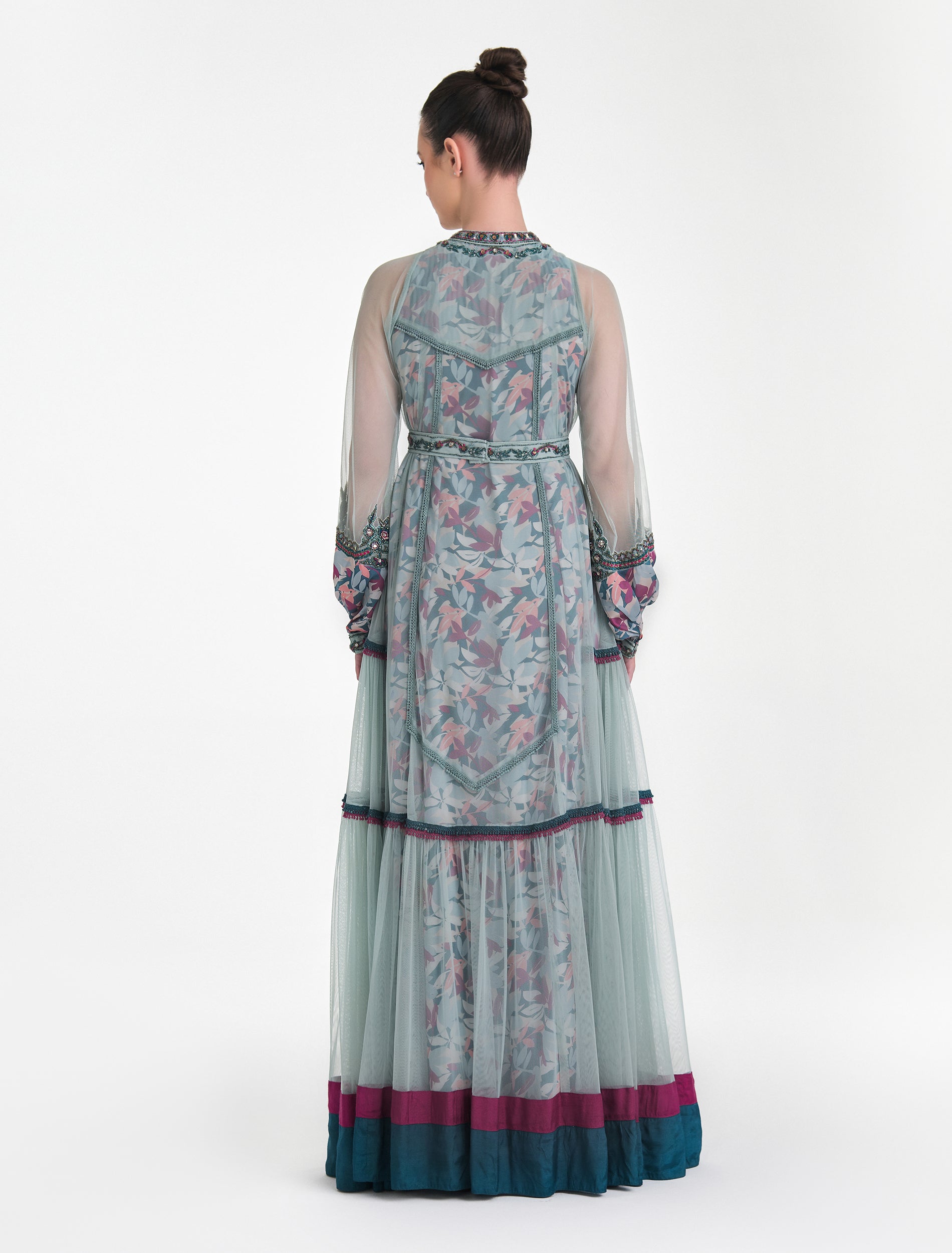 Shalky | Long-Sleeved Sky Evening Dress