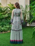 Shalky | Long-Sleeved Sky Evening Dress