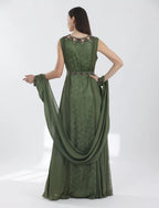 Shalky | Bella Dress-Olive Green Evening Gown