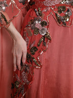 Shalky | Evening Dress with Elegant Long Tulle Cape