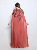 Shalky | Evening Dress with Elegant Long Tulle Cape