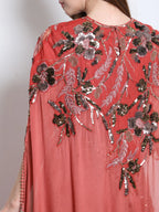 Shalky | Evening Dress with Elegant Long Tulle Cape