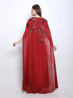 Shalky | Evening Dress with Elegant Long Tulle Cape