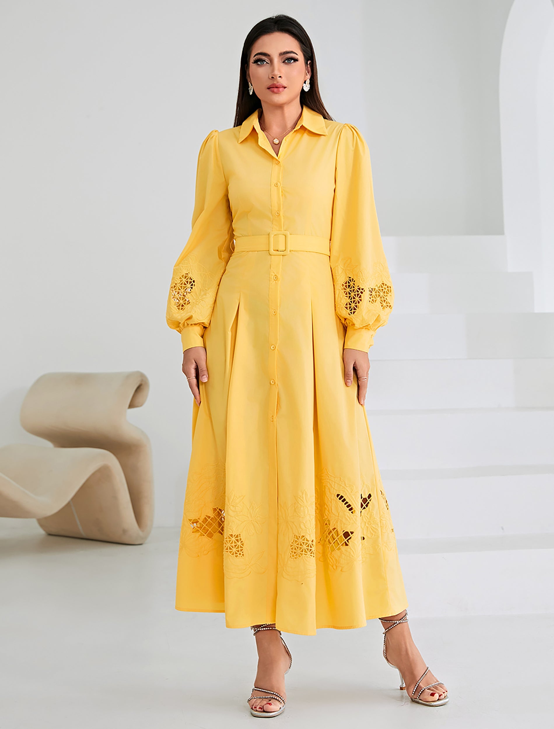 فستان سلوي اصفر