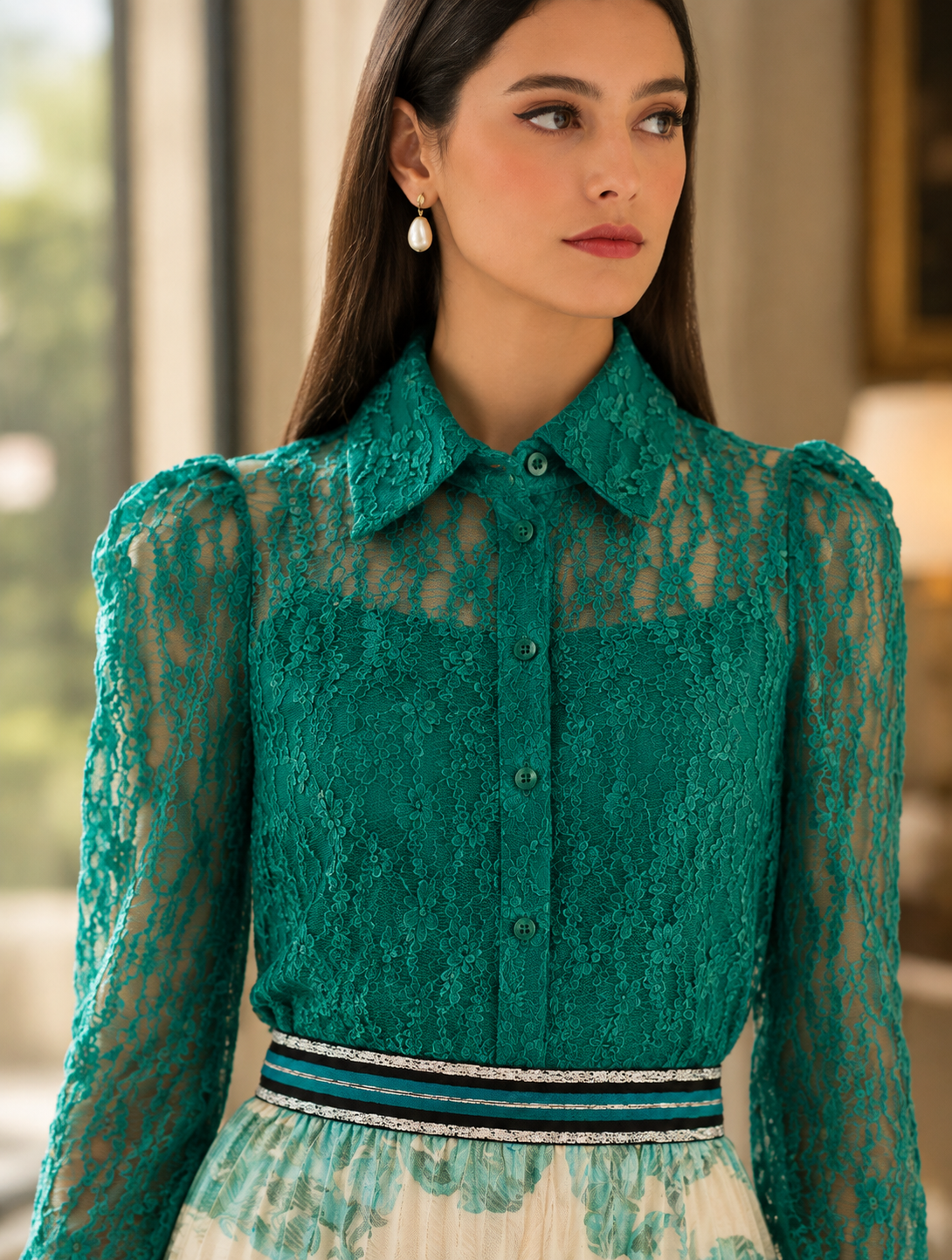 Shanti Blouse – Emerald Green