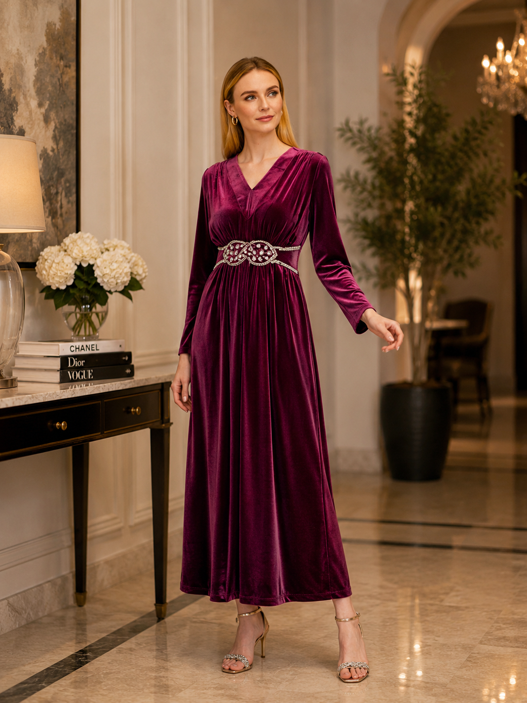 Renad Dress – Burgundy