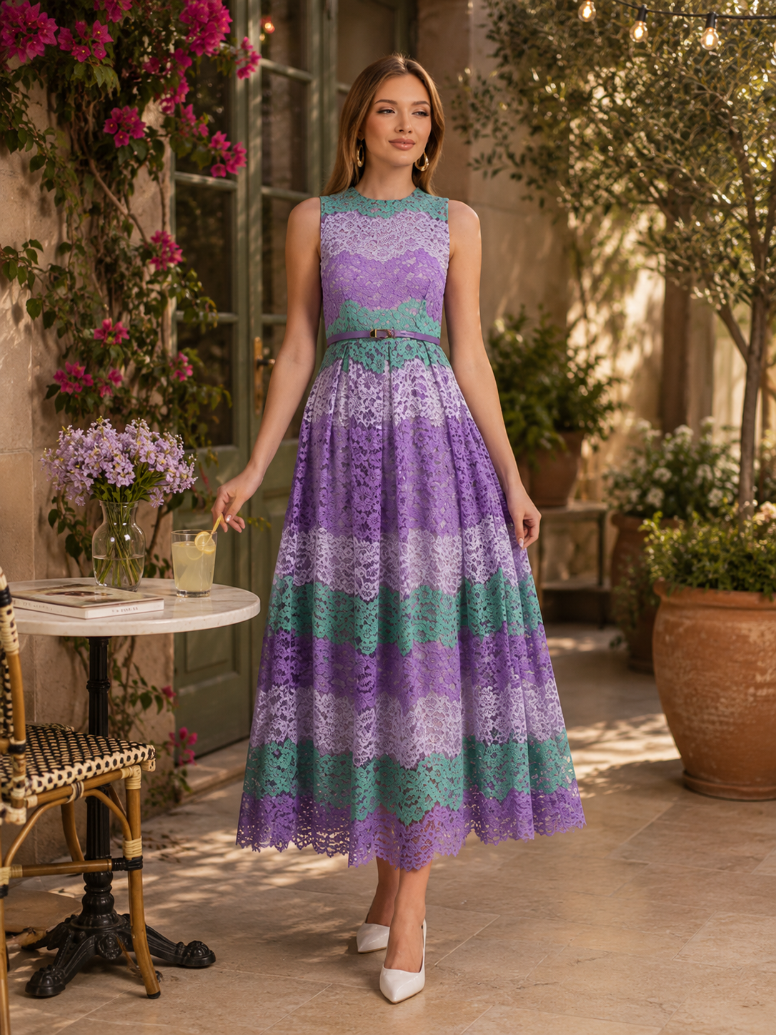 Lavina Dress – Purple & Turquoise