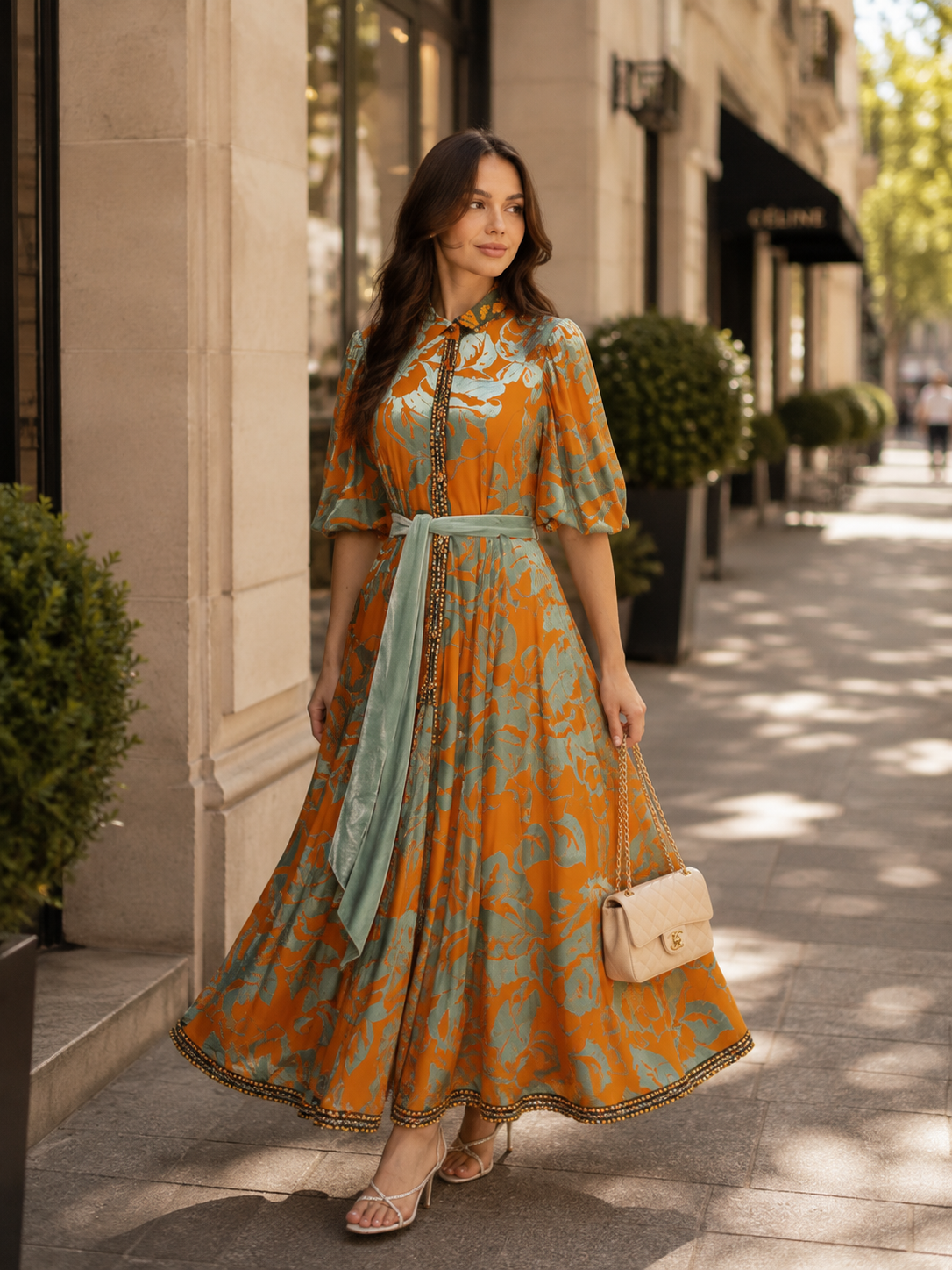 Orange brasso dress