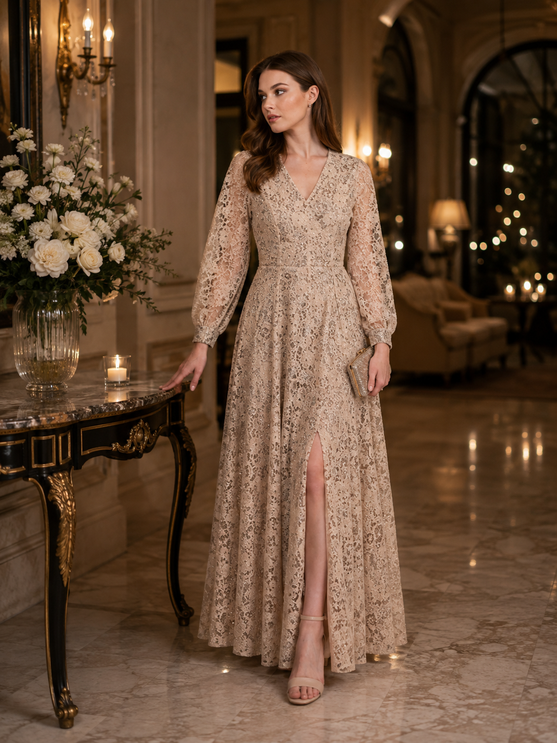 Aurela Dress – Beige