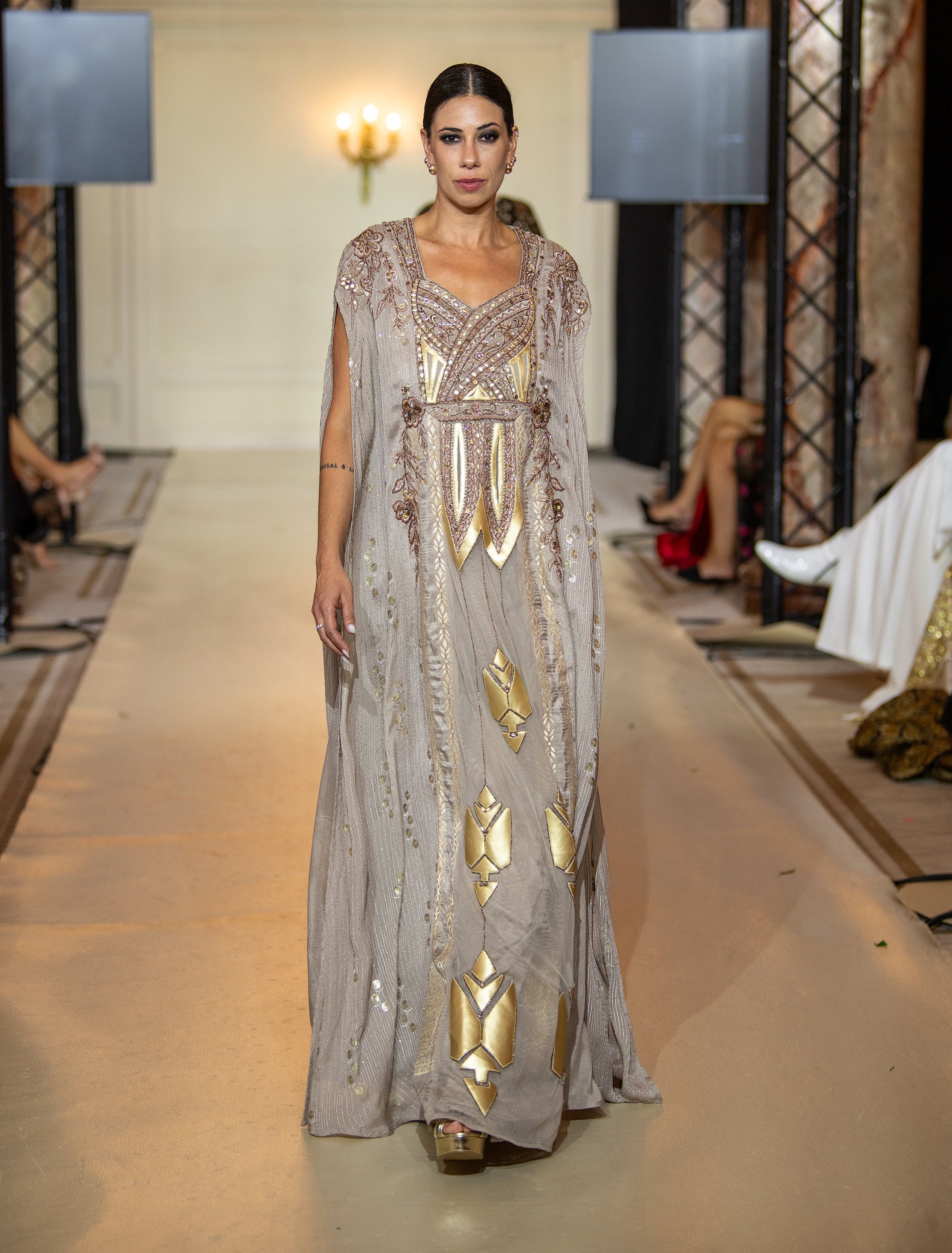 Shalky | Dark Beige Evening Dress